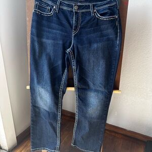 Silver Jeans Dark Blue Straight Leg Jeans